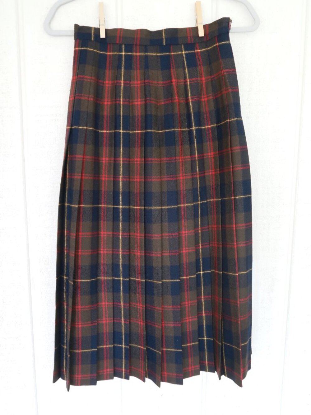 Pitlochry Scottish Tartan Plaid Pleated Wool Skirt | Size 10